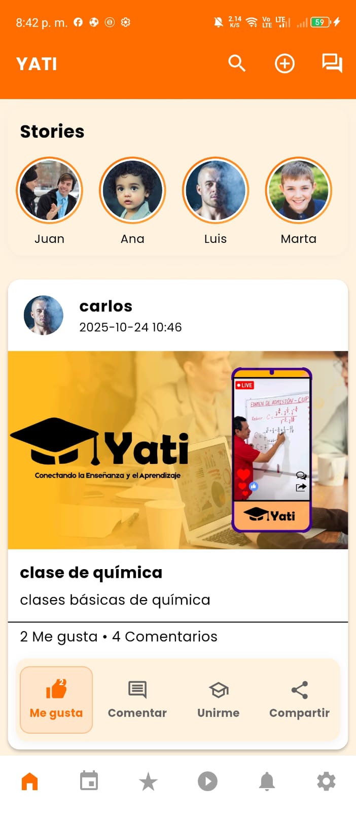 Pantalla de inicio - Tema claro