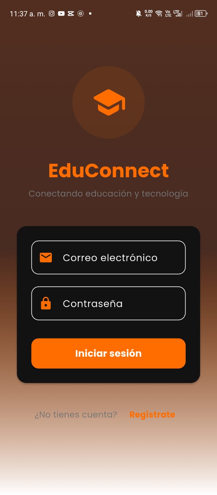 Pantalla de inicio - Tema oscuro