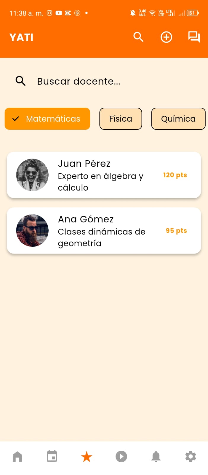 Pantalla de cursos - Tema claro